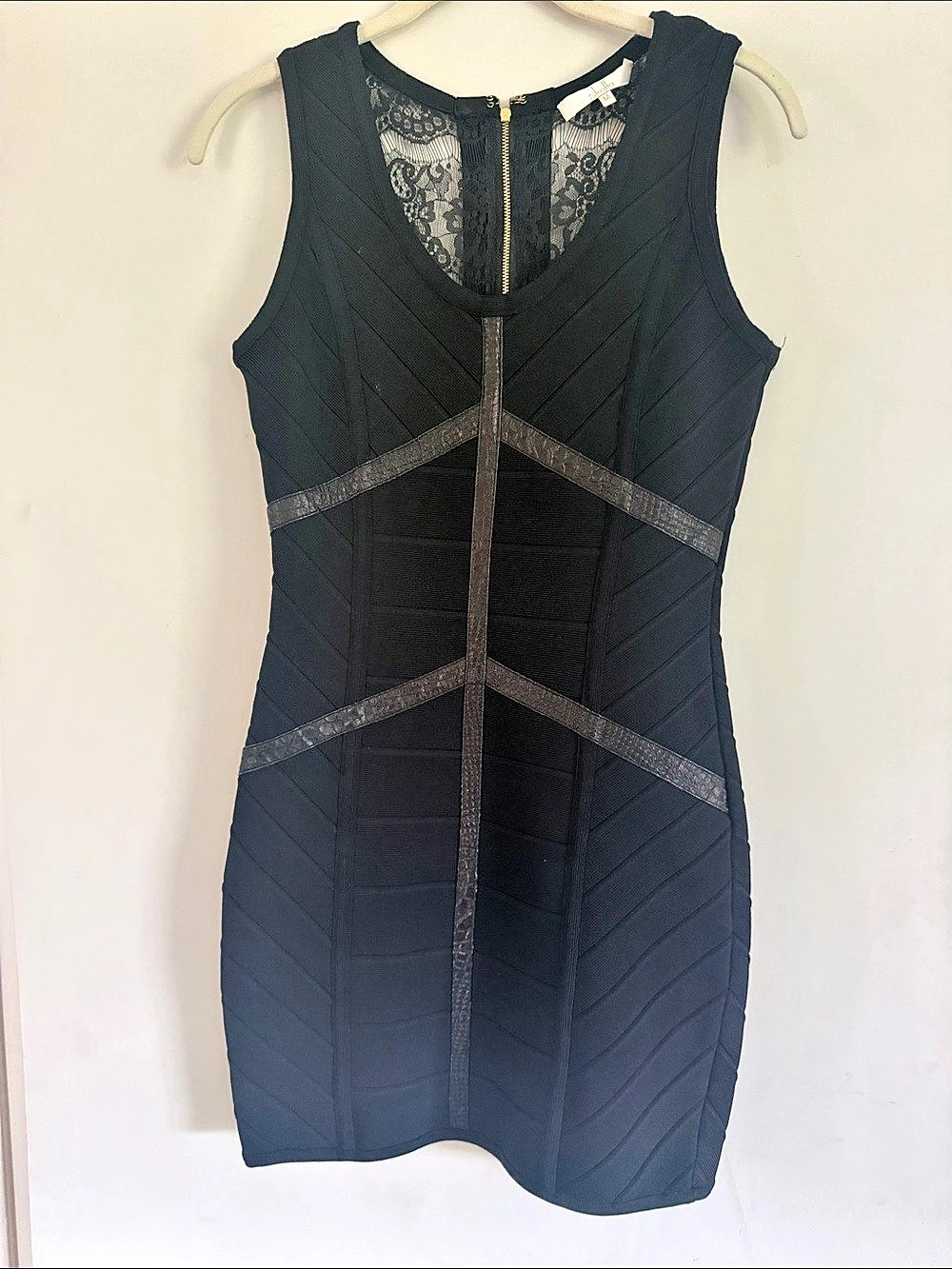 Stretta Black Lace Mini Dress Size Medium Like New